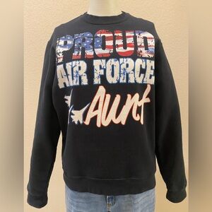 Proud Air Force Aunt Sweatshirt in Navy Blue